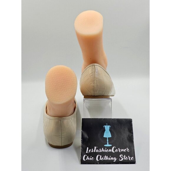 NWOB Zac Zac Posen Women's Beige Leather Vonte Skimmer Square Flats Sz 9.5 2692 - Picture 7 of 16